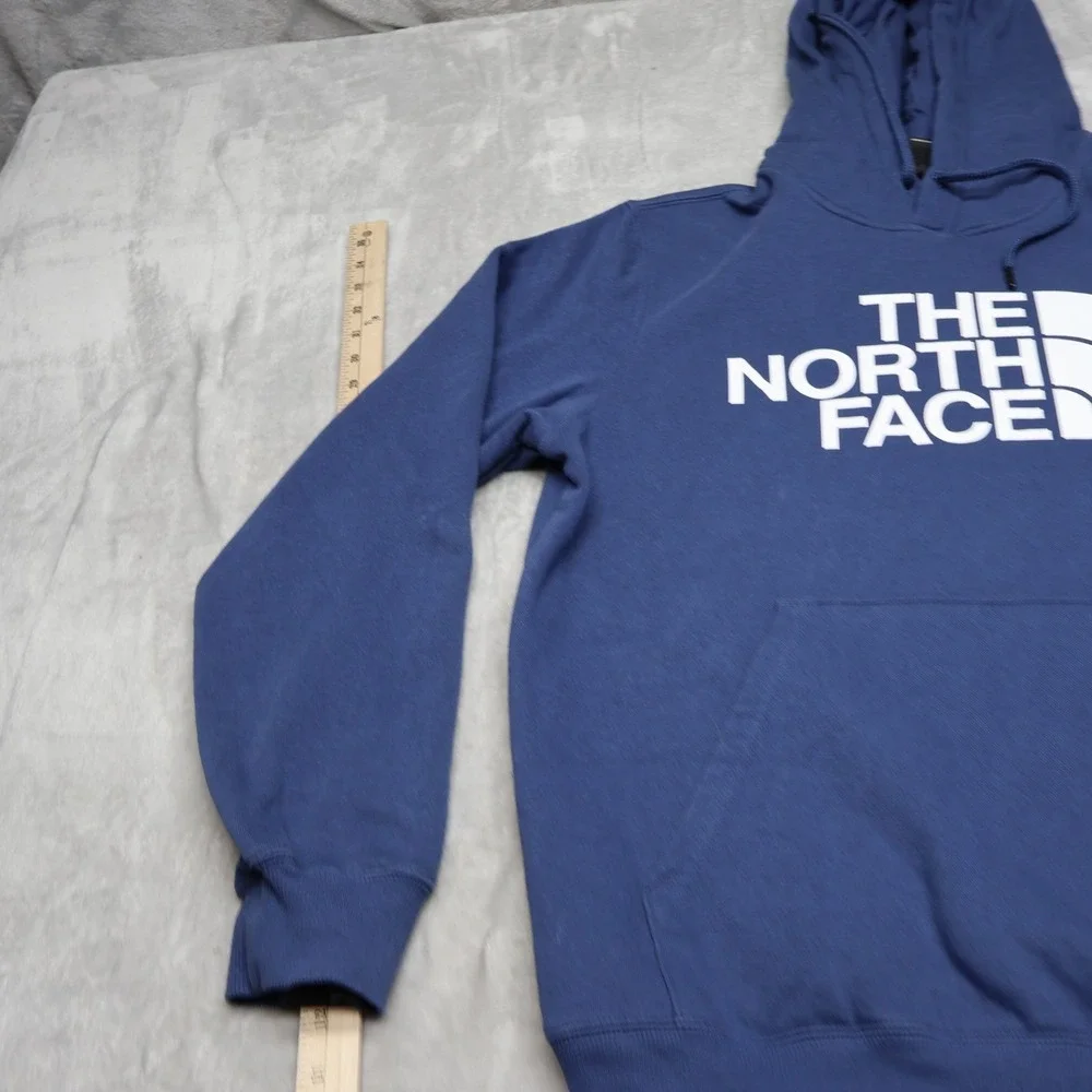 North Face Hoodie Mens Medium Blue Half Dome Pullover Fleece Classic Sweatshirt